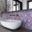 Carreau de mosaïque en verre brillant 11,82 po x 11,82 po-83561876