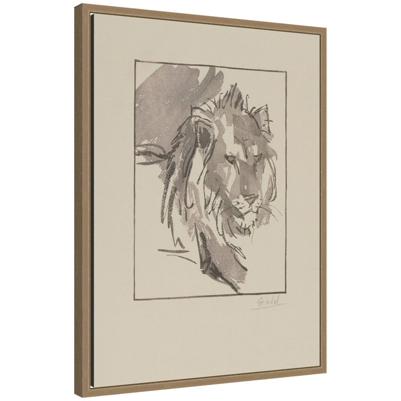 «Tete de lion 1917 Jules Chadel» par Nostalgia Prints, reproduction d'art sur toile encadrée