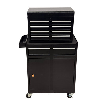 5‑Drawer Rolling Tool Chest, Metal Tool Storage Cabinet with Detachable Top, Sliding Drawers,Lockable Wheels and Lock‑System, Tool Cart Organizer for Garage Workshop