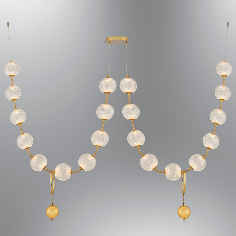 Élégant lustre doré de 5,9 po x 5,9 po x 4,7 po | Corps en métal durable avec capuchon en acrylique, 2 x 3 W DEL, 3 000 K, 6 000 lumens | Parfait pour la salle à manger, le salon ou le vestibule, superbe design moderne