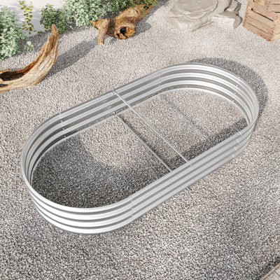 Grand lit de jardin surélevé ovale en métal pour plantes, légumes et fleurs