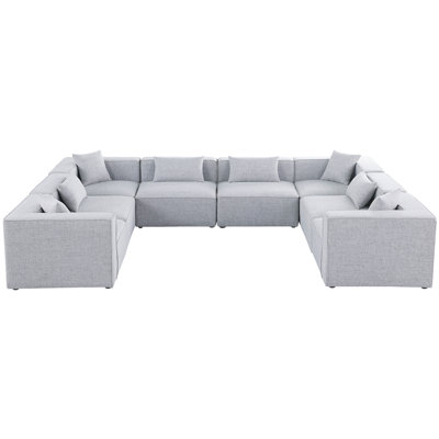 Cube Upholstered U-Shaped Sectional Reversible