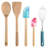 Spice By Tia Mowry Savory Saffron 12 Piece Wood And Nylon Kitchen Tool Set With Ceramic Crock