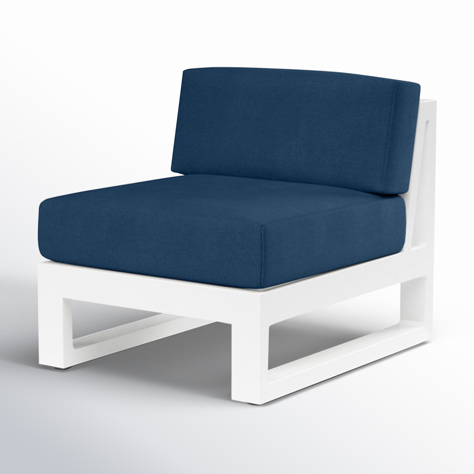 Camela Aluminum Outdoor Armless Lounge Chair , Sunbrella® Cushions Included, Spectrum Indigo Sunbrella®