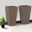 Ensemble de 2 grandes jardinières, pots en PP brun moderne et durable pour la maison
