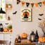 Retro Black Cat October 31 Halloween Canvas Wall Art Vintage Home Decor