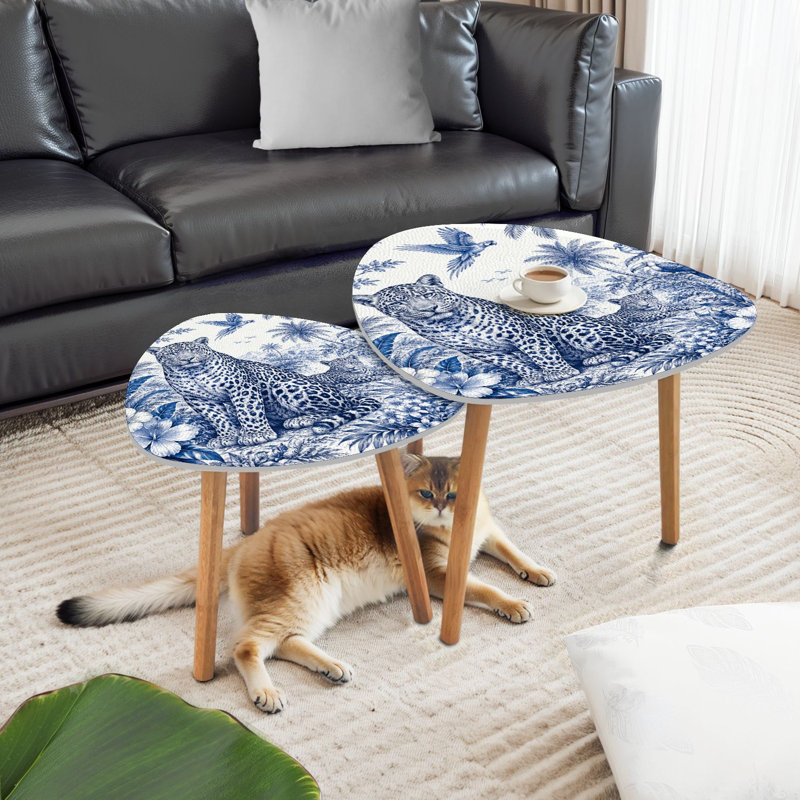 Ensemble de 2 tables basses gigognes Triangle