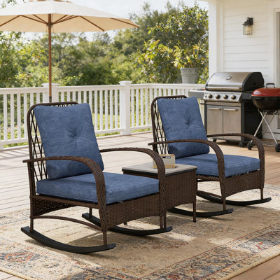 3-Piece Wicker Patio Bistro Set