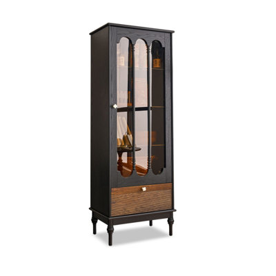 Black Solid Wood+Glass Display Cases