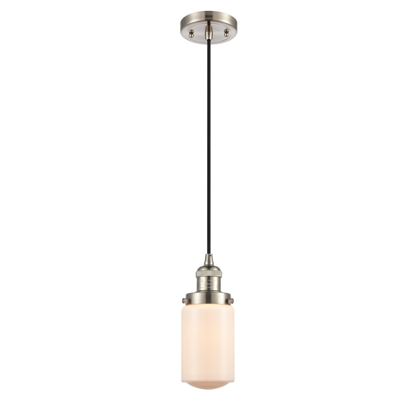 Saroyan 1 - Light Single Pendant, No Bulb Included, Matte White, Brushed Satin Nickel