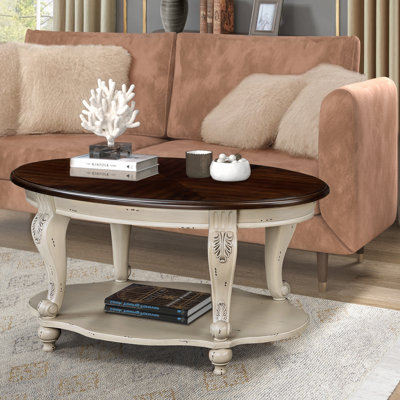 Table basse ovale en bois