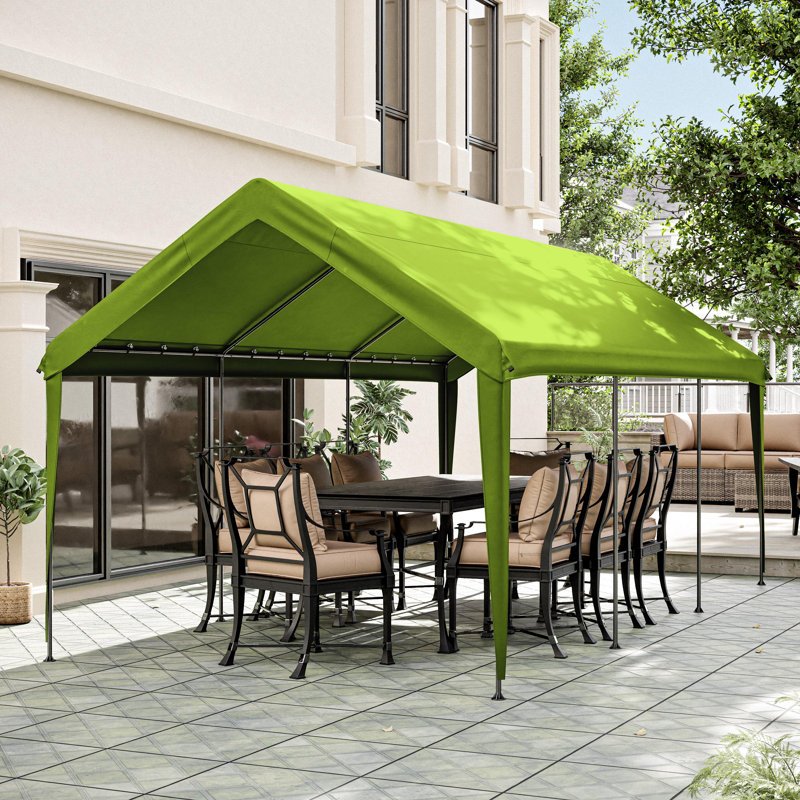 10 X 20 Ft Canopy Replacement Cover, Carport Roof Cover Only (Frame Is Not Included), Leaf Green