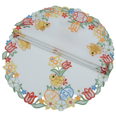 Weedman Polyester Embroidered Round Doily
