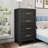 Metal Black 3 Drawer Nightstand-1016352788