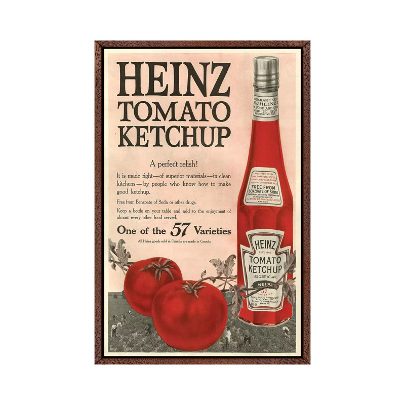 1910s Heinz Magazine - Print on Canvas, Classic Brown Wood Framed, 66.04 cm H x 45.72 cm W