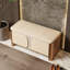Banc à chaussures de rangement en bois massif doré et crème, 39,37 po, style luxueux, pour la maison-975183403