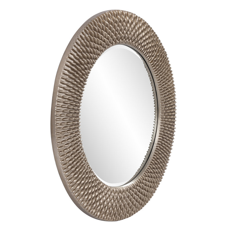 Bergman Round Beveled Mirror, Brushed Silver/Gold, 32"
