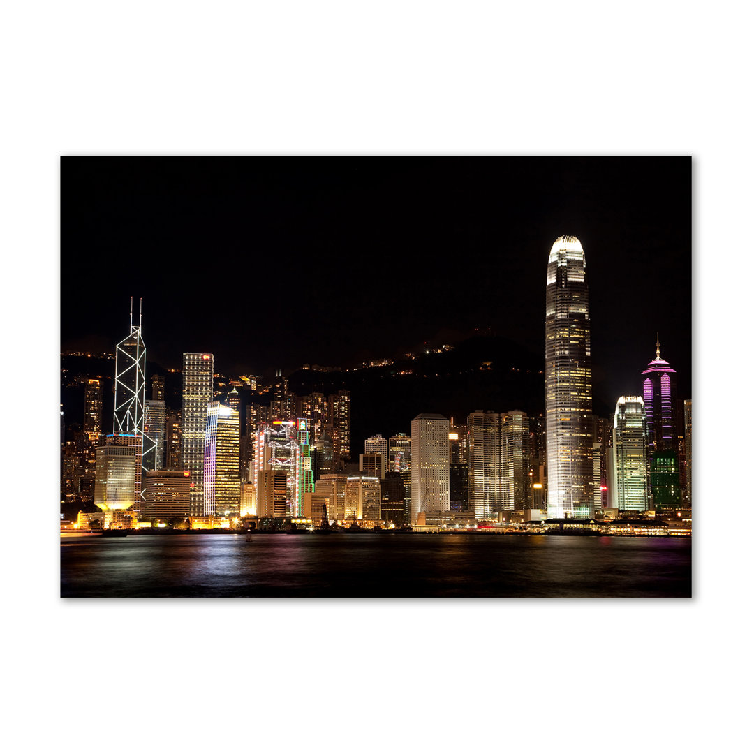 Hongkong iy Night - Leinwanddrucke auf Wrapped Canvas