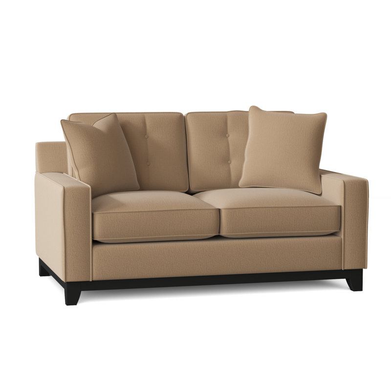 Carollton Upholstered 62'' Loveseat, Bella Buckwheat Performance Velvet