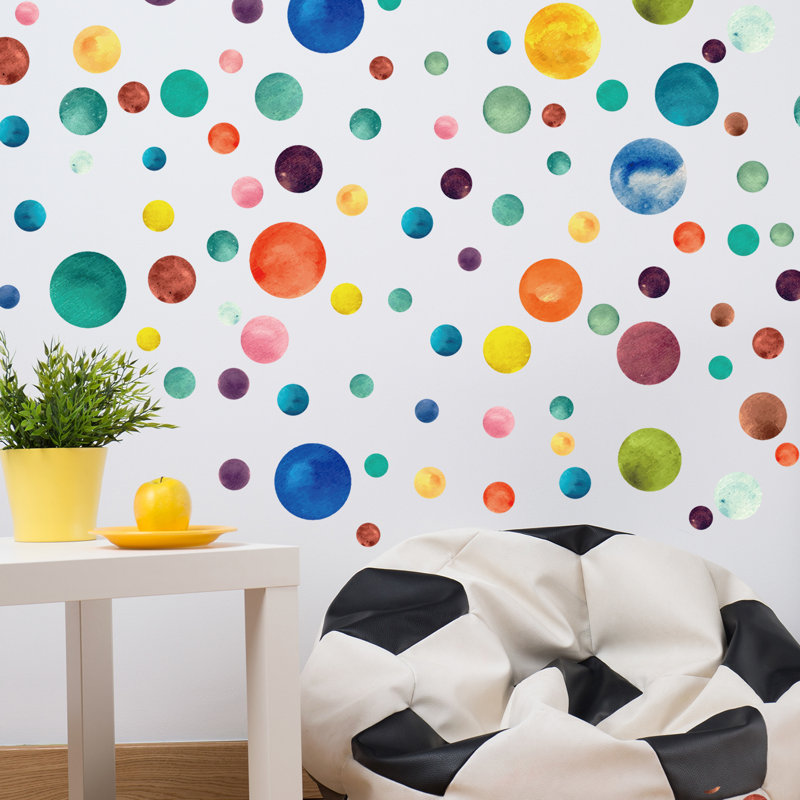 Adhésif décoratif pois, Arc-en-ciel