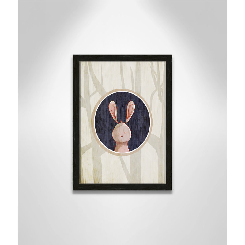 «Juvenile Forest Animals», impression sur papier, Encadré de boîte à grain de bois noir, H 14 po x l 10 po x P 1,18 po