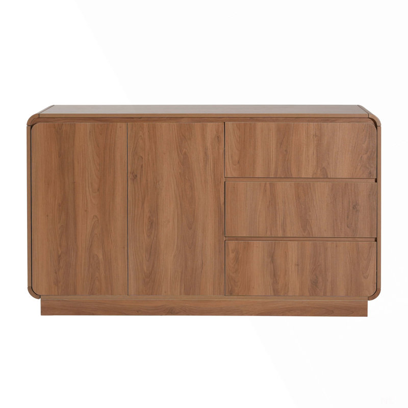 Modern Sideboard, 55.1'' Wide Storage Cabinet With 2 Doors And 3 Drawers, Versatile Dining Room,Living Room, Walnut