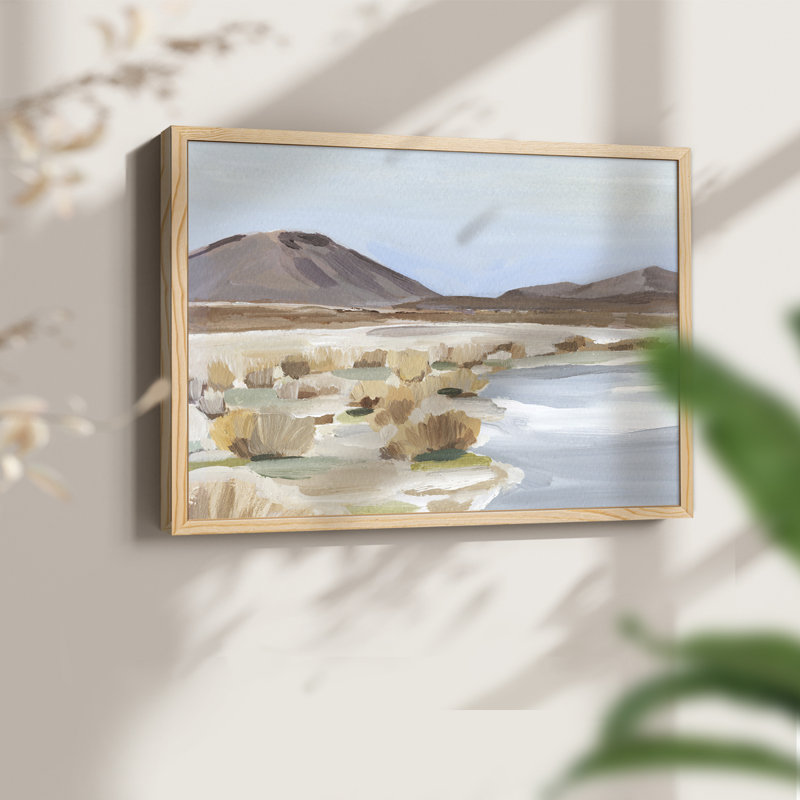 Étude de l'oasis du désert II - reproduction encadrée - réaménageable, H 8 po x l 10 po, Naturel