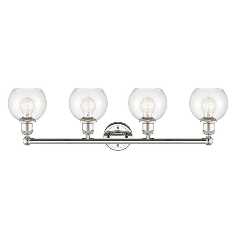 Éclairage pour meuble-lavabo 4 lumières 33 pouces Cambria, Transparent, Nickel poli