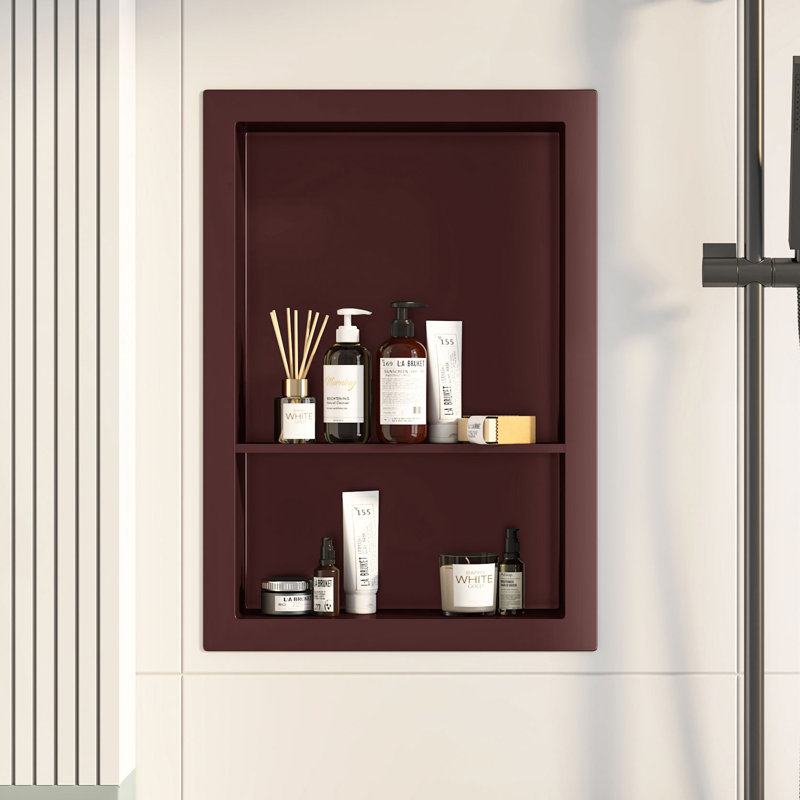 Armoire murale encastrée en métal, Blanc, No, H 19,8 po x l 13,9 po x P 3,9 po