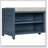 Distressed Shutter Storage Bench with Acacia Veneer for Retro Charm for Living Room, Entryway (Navy)