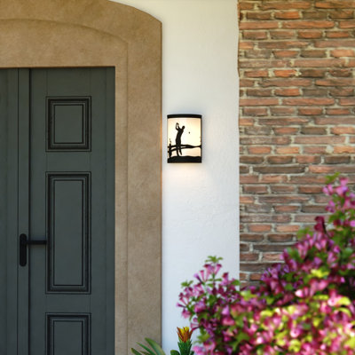 Homar 1  Light Dimmable Cabin Lodge Flush Mount Wall Light
