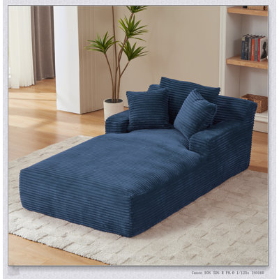Oversized Chaise Lounge Chair Indoor, Corduroy Upholstered Modern Sofa Couch, No Assembly Required, Comfy Sleeper For Living Room, Office