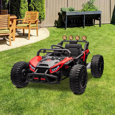 24V Kids Electric UTV, 2×130W Ride On Car w/ Remote, 4 Shock Absorbers, EVA Tires, LED Lights & Music