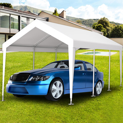 Auvent de remplacement pour abri de garage 12 x 20 pi - Imperméable, 76 boucles élastiques, bâche blanche, protection pour abri de voiture et