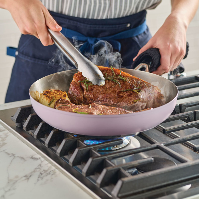 Kitchenaid Color-Finished Stainless Steel 3-Ply Base Cookware Set, 11-Piece, Agave, Purple