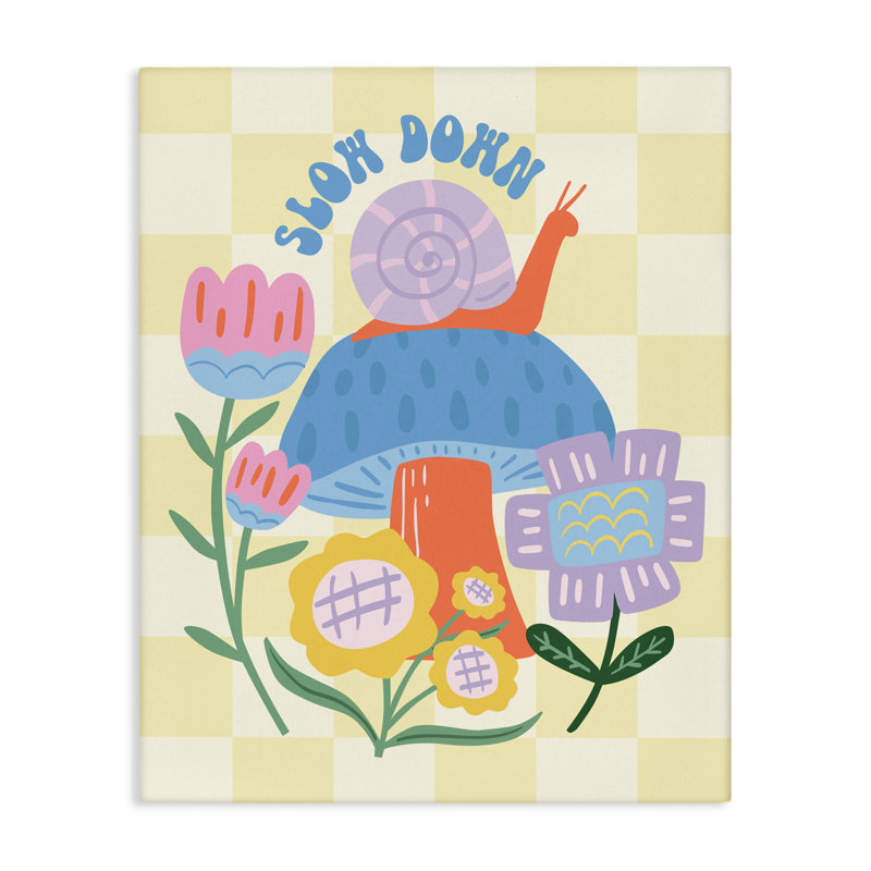 «Slow Down Snail & Mushroom», conception de Jilly Jack Designs, H 20 po x l 16 po