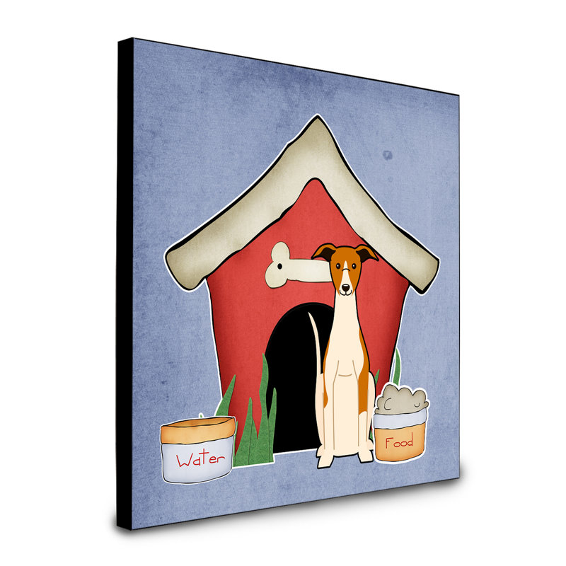 Panneau mural d’art collection dog house Scarvinia, Lévrier Whippet