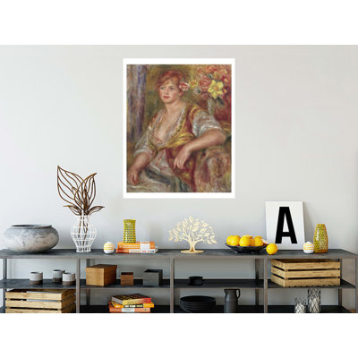 «Blonde Woman with a Rose» par Pierre-Auguste Renoir - Impression giclée