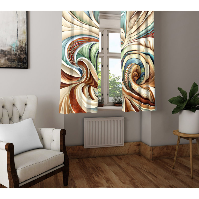 Paire de rideaux semi-transparents en polyester Aidenas, L 40 po x L 61 po