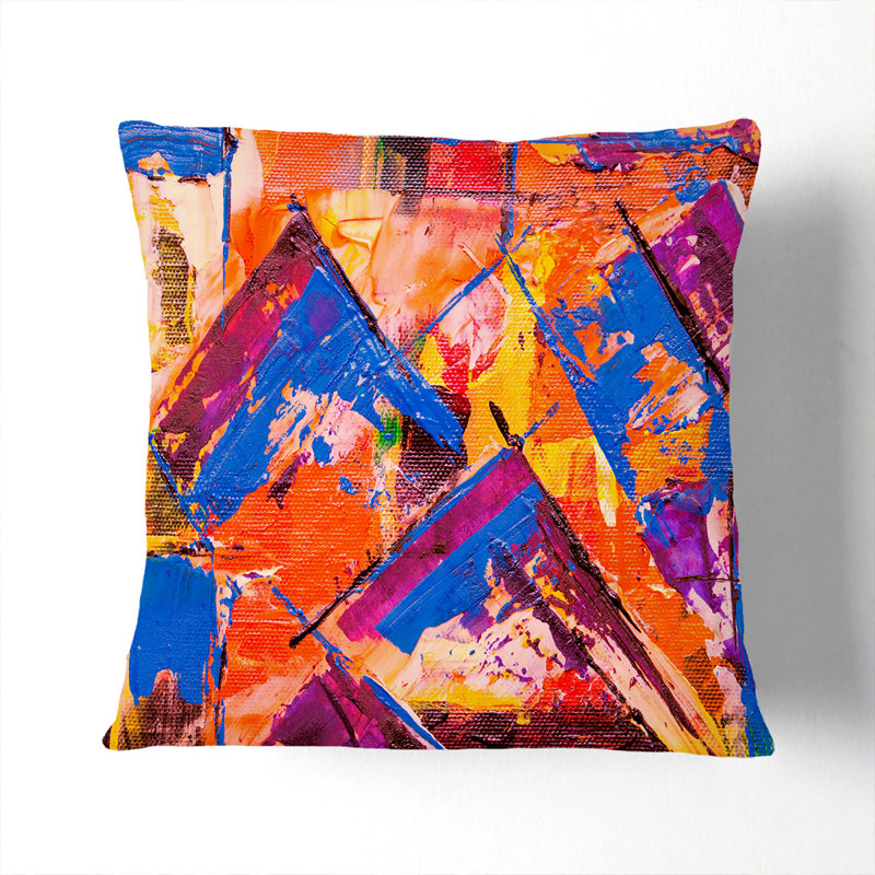 Abstract Square Throw Cushion, White, 40 x 40 cm