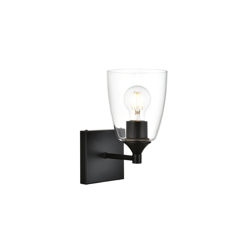 Éclairage pour meuble-lavabo à intensité variable Bahraoui, Noir, Une lumière, H 10 po x l 5 po x P 5 po