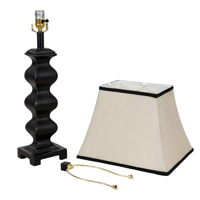 Stately Shapes 29" H Modern Black Accent Table Lamp with White Shade