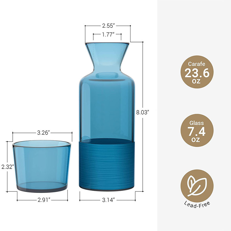 Carafe à eau Bedside, Bleu