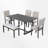 6-Piece Dining Set, with bench, Tufted Upholstered Chairs, Table with Turned Legs, Vintage Farmhouse Style, Dining Room, Seat up to 6 person-594654914