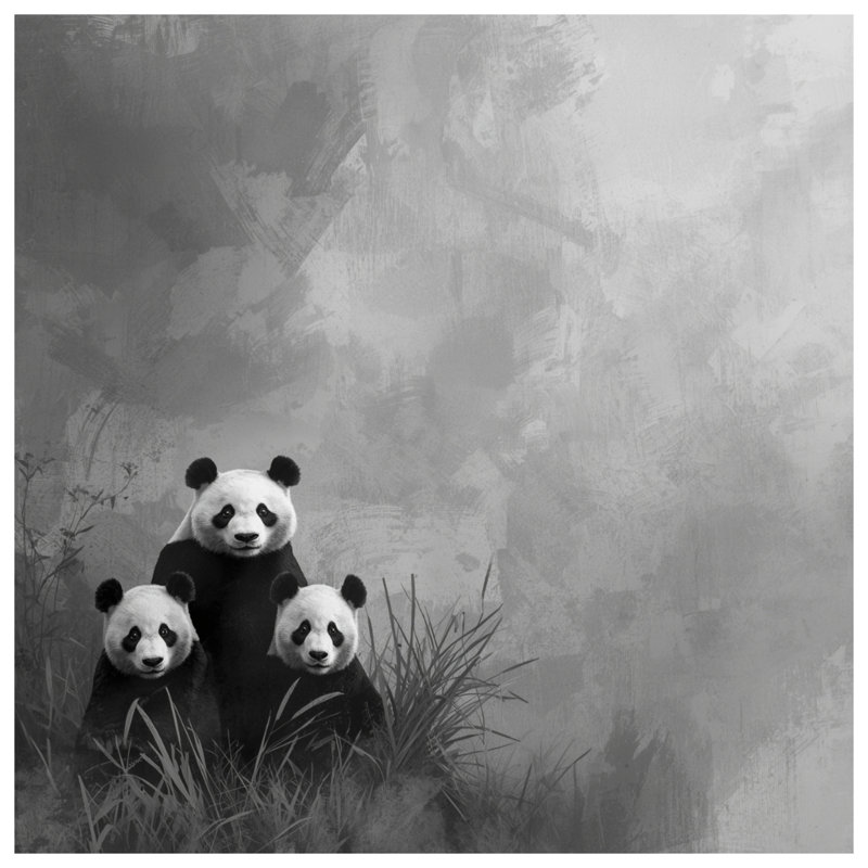 Tapis de bain Family of Giant Pandas, 24in W x 17in L