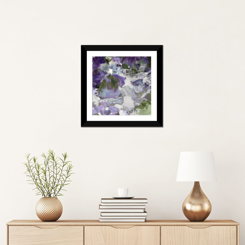 " Dynamic IV " by Mimi Garcia, 16" H x 16" W x 1" D, Black Framed Fine Art Paper, White