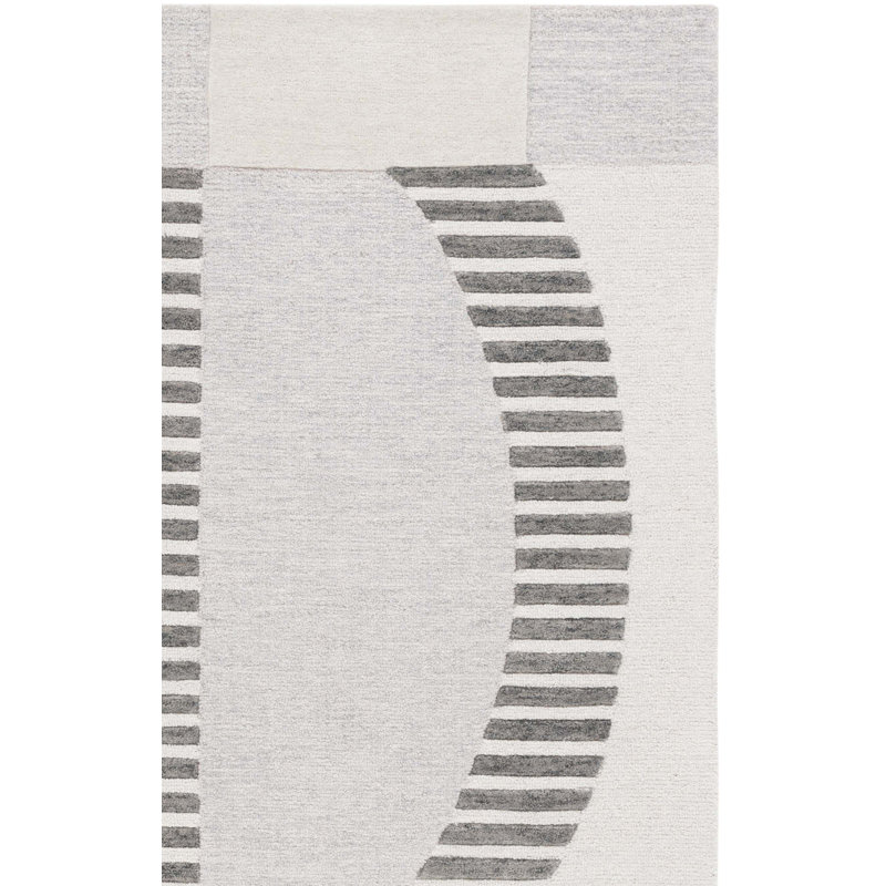 Tapis beige en coton touffeté à la main Chatham, Rectangle 5 pi x 8 pi