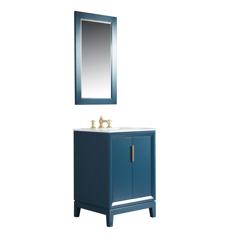 Elizabeth 24" Single Bathroom Vanity Set with Mirror, Monarch Blue