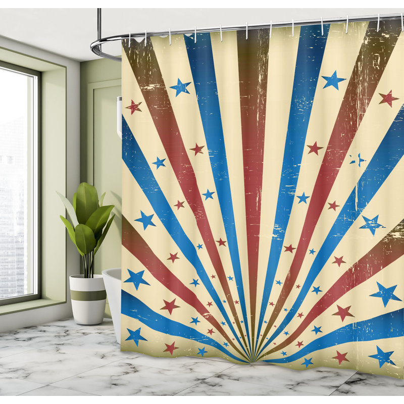 East Urban Home Circus Shower Curtain Flag Color Background, 84"H x 69"W