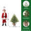  Mini arbre de Noël 2 pi pré-éclairé, arbre de table artificiel en PE avec lumières à brancher blanc chaud, embouts de branches réalistes pour la décoration de bureau à domicile, vert-1038905206